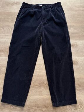 Vintage 90s Tommy Hilfiger High Waist Pleated Corduroy  Navy Pants ACTUAL 36x31